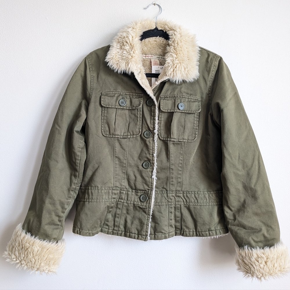 Y2K Vintage Abercrombie & Fitch Olive Green Penny Lane Style Military Jacket L
